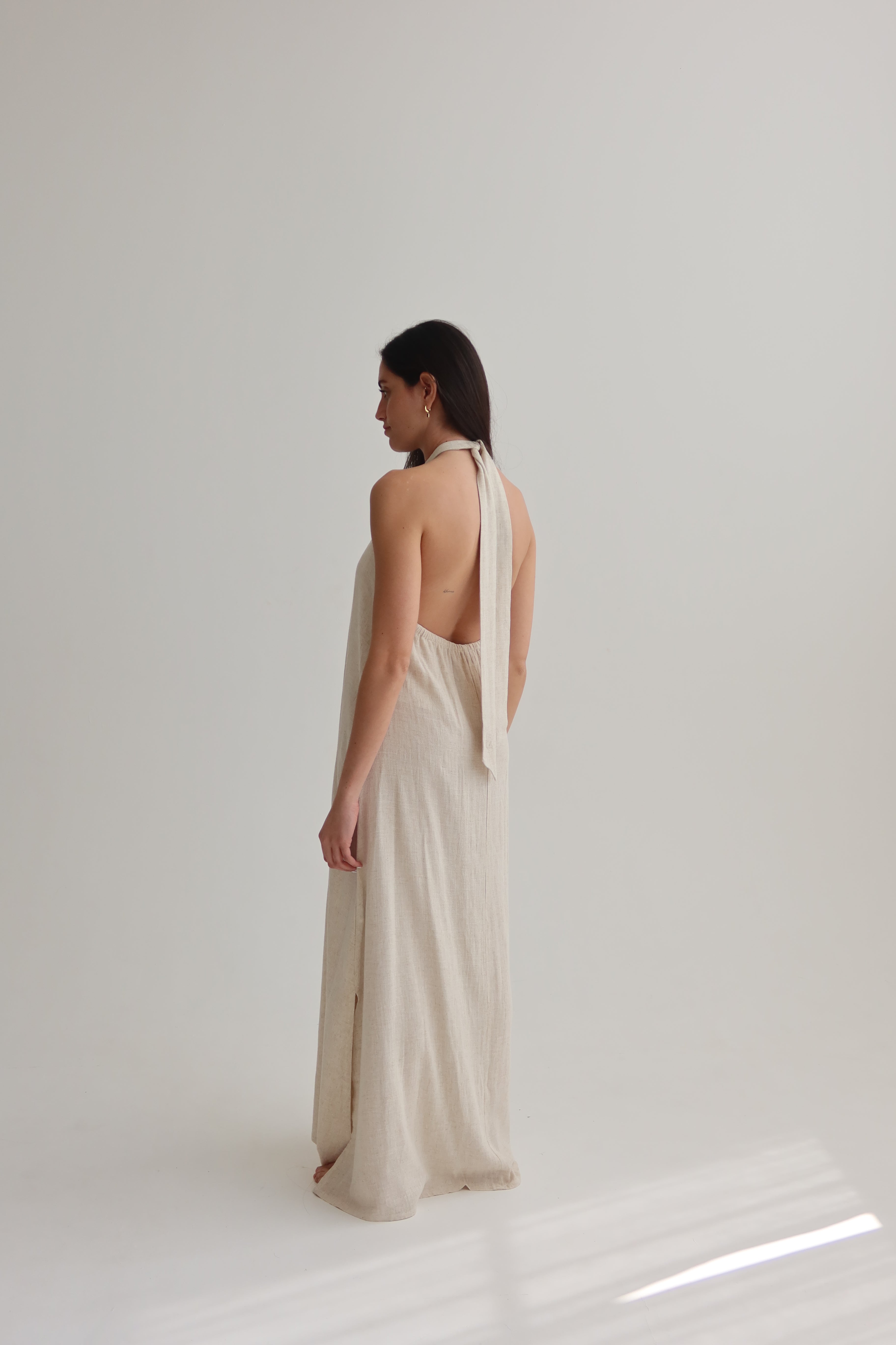 Stone collar maxi dress
