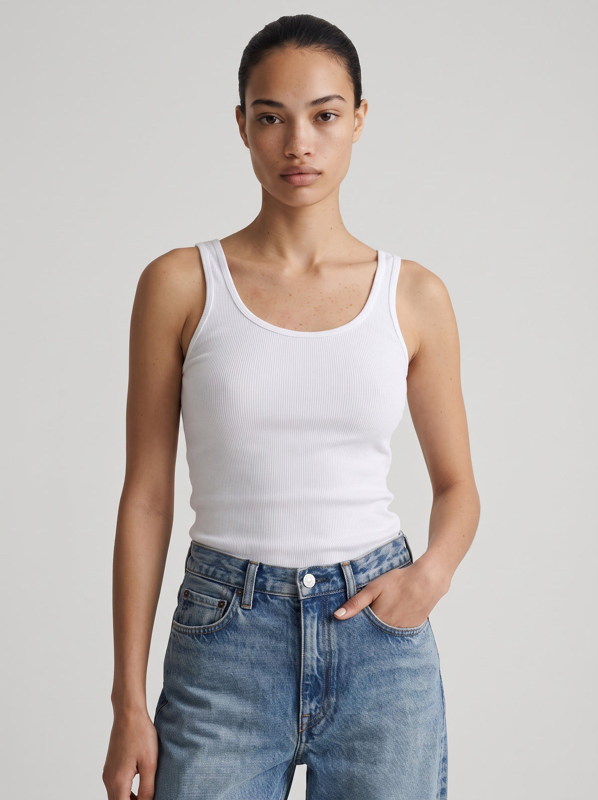 Ribbed Scoop Neck Tank