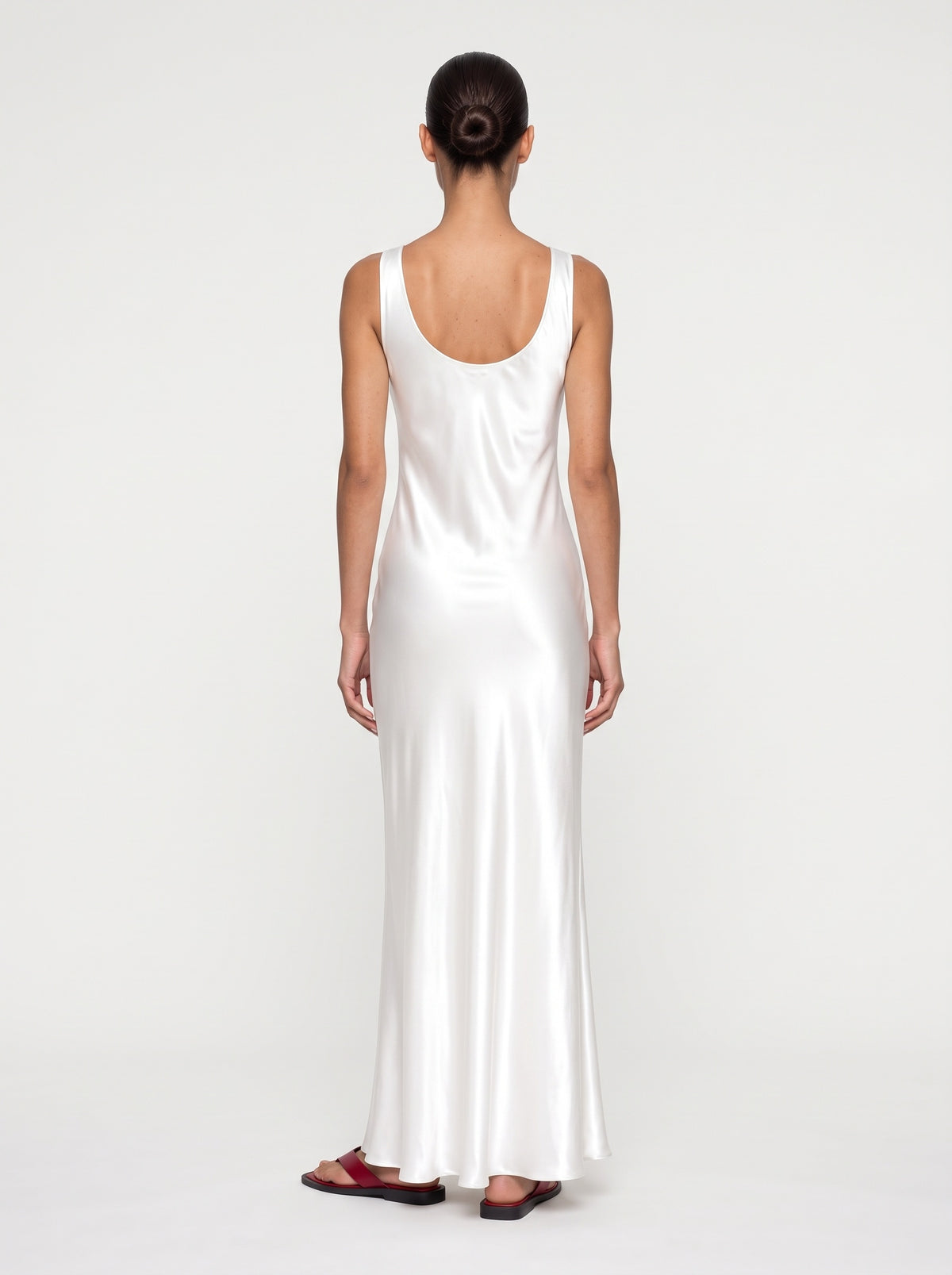 Satin Scoop Neck Maxi Dress