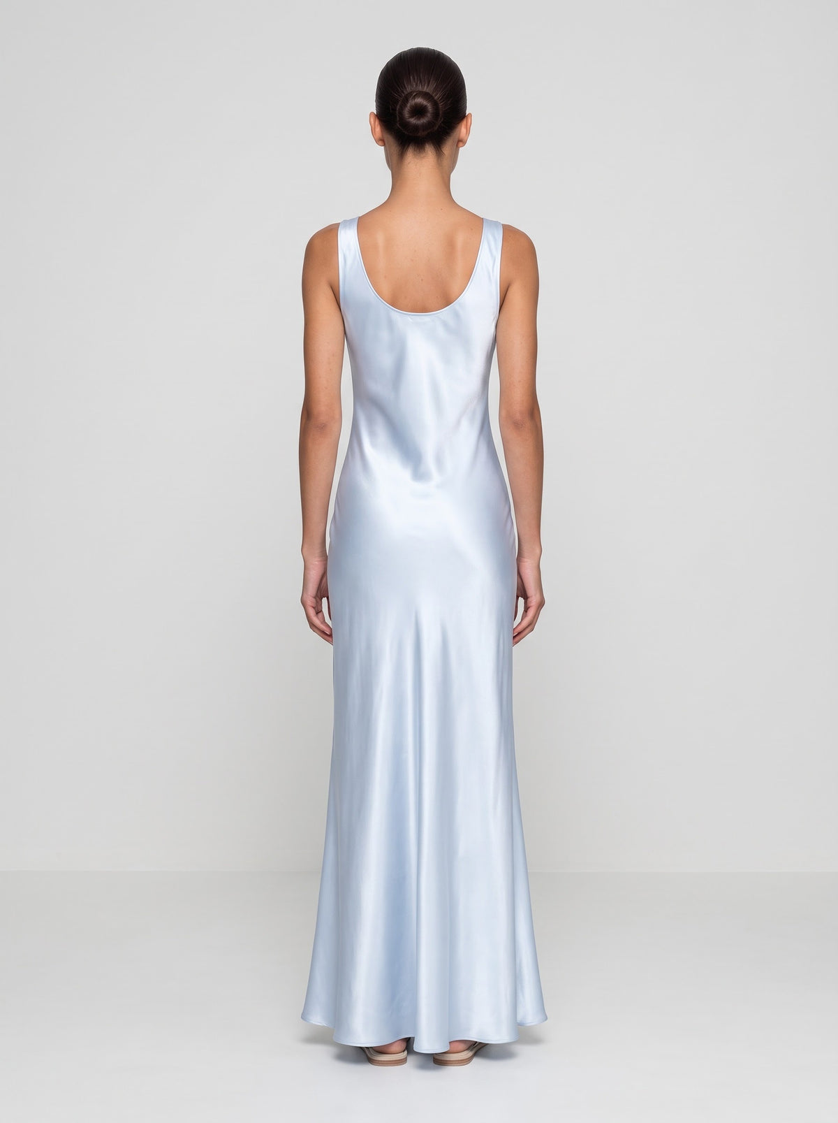 Satin Scoop Neck Maxi Dress