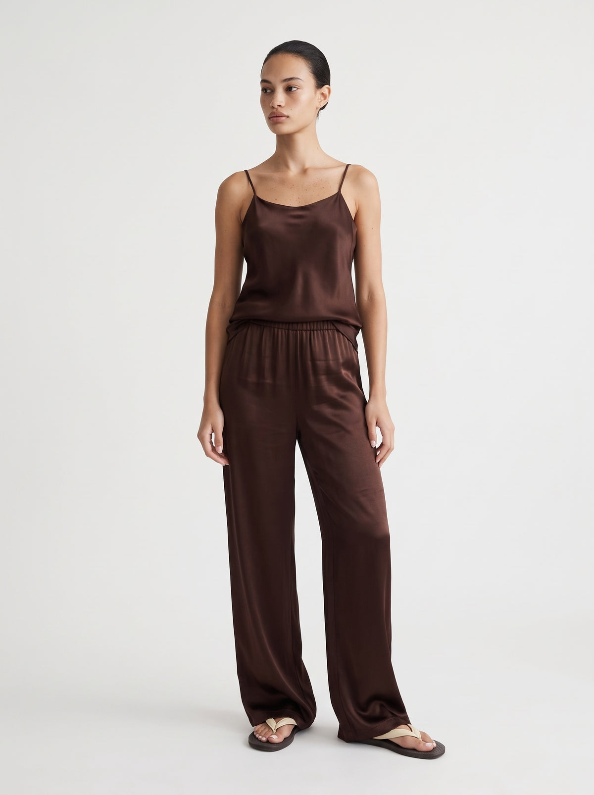 Satin full length pants