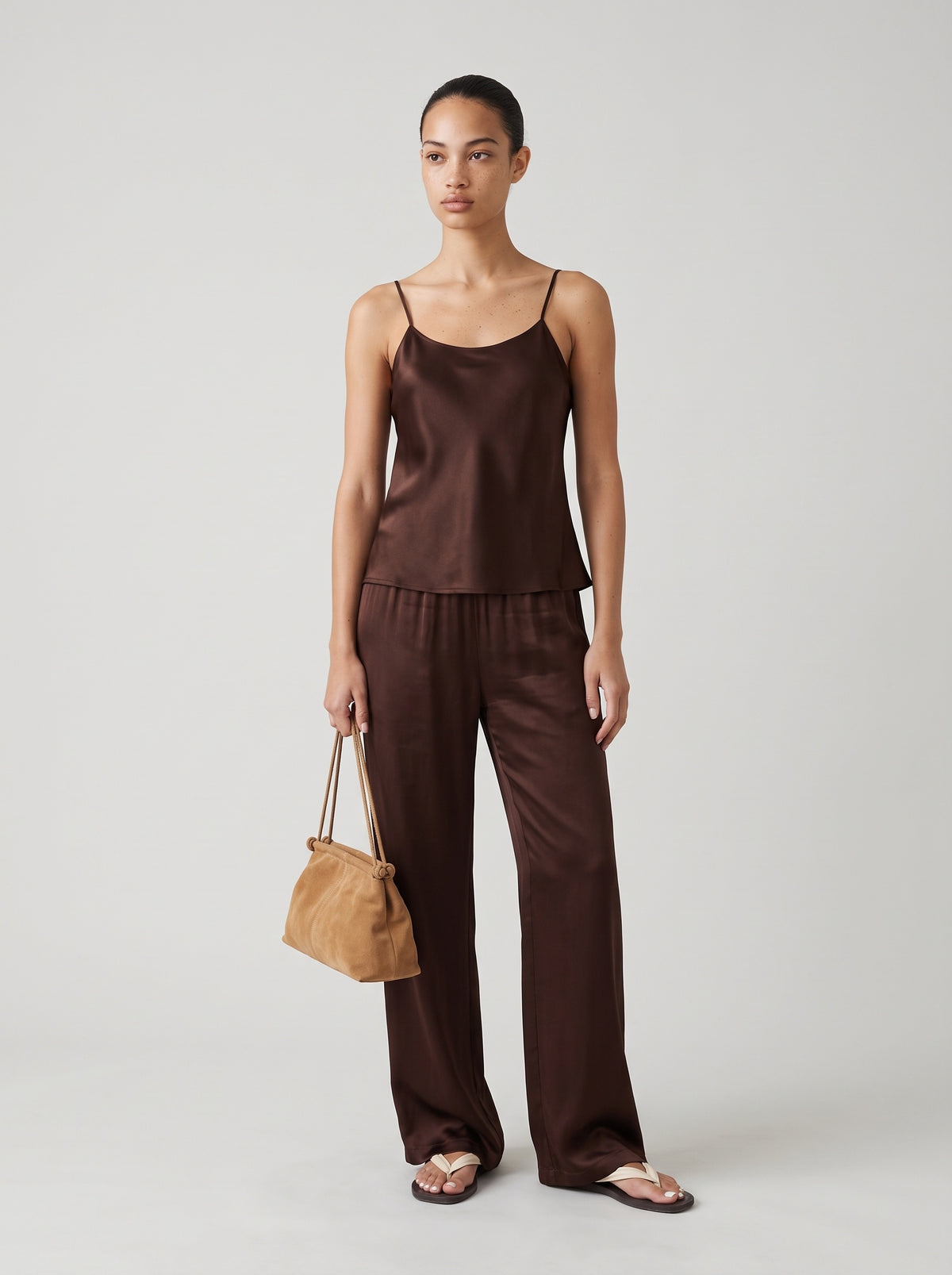 Satin full length pants