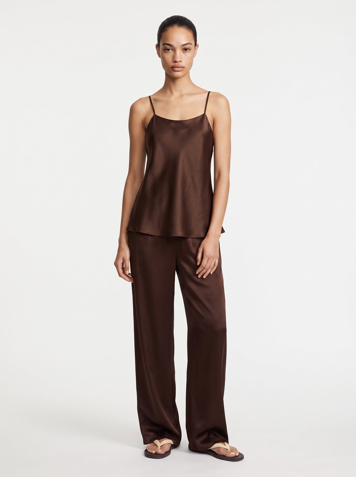 Satin full length pants