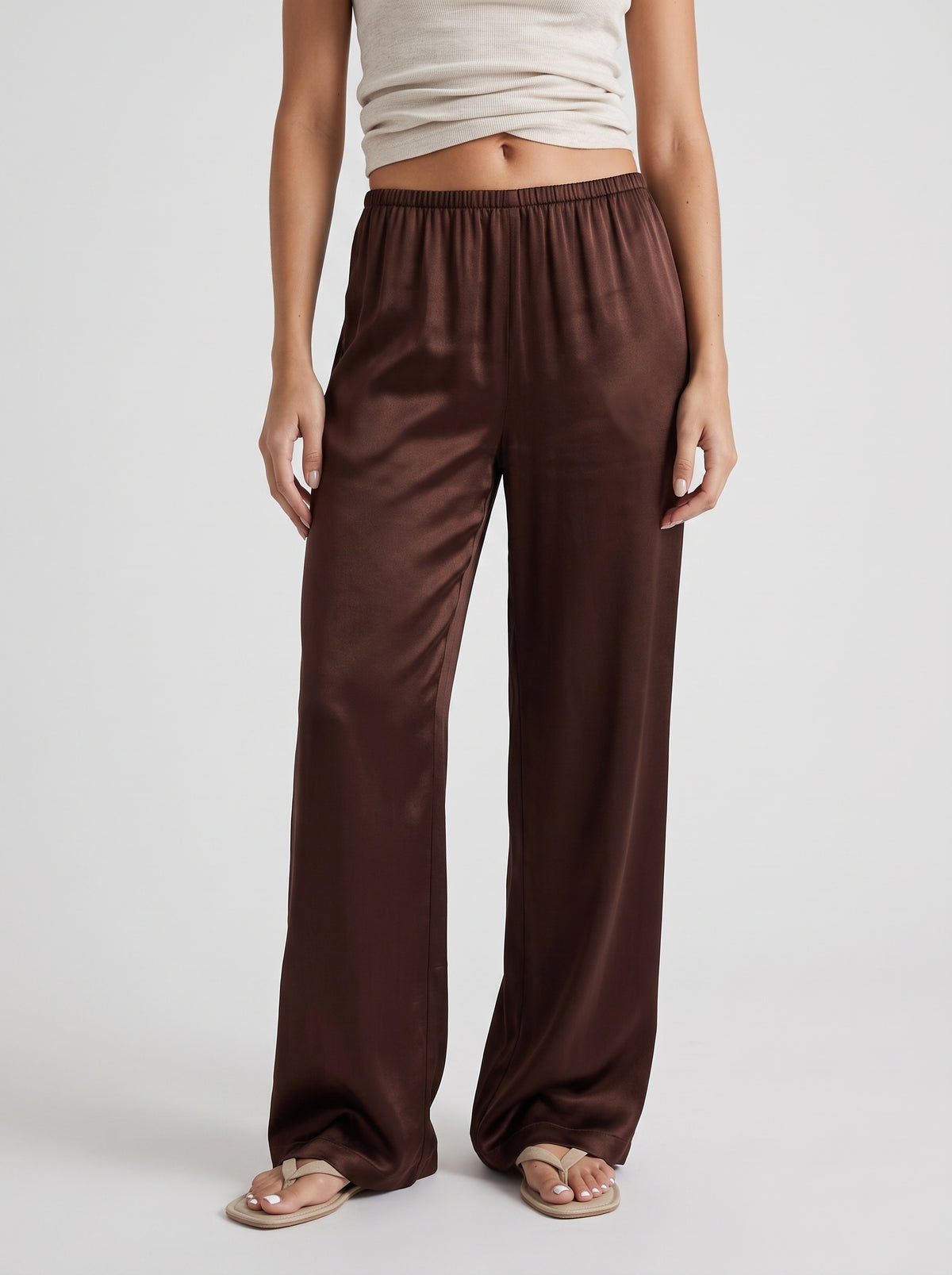 Satin full length pants