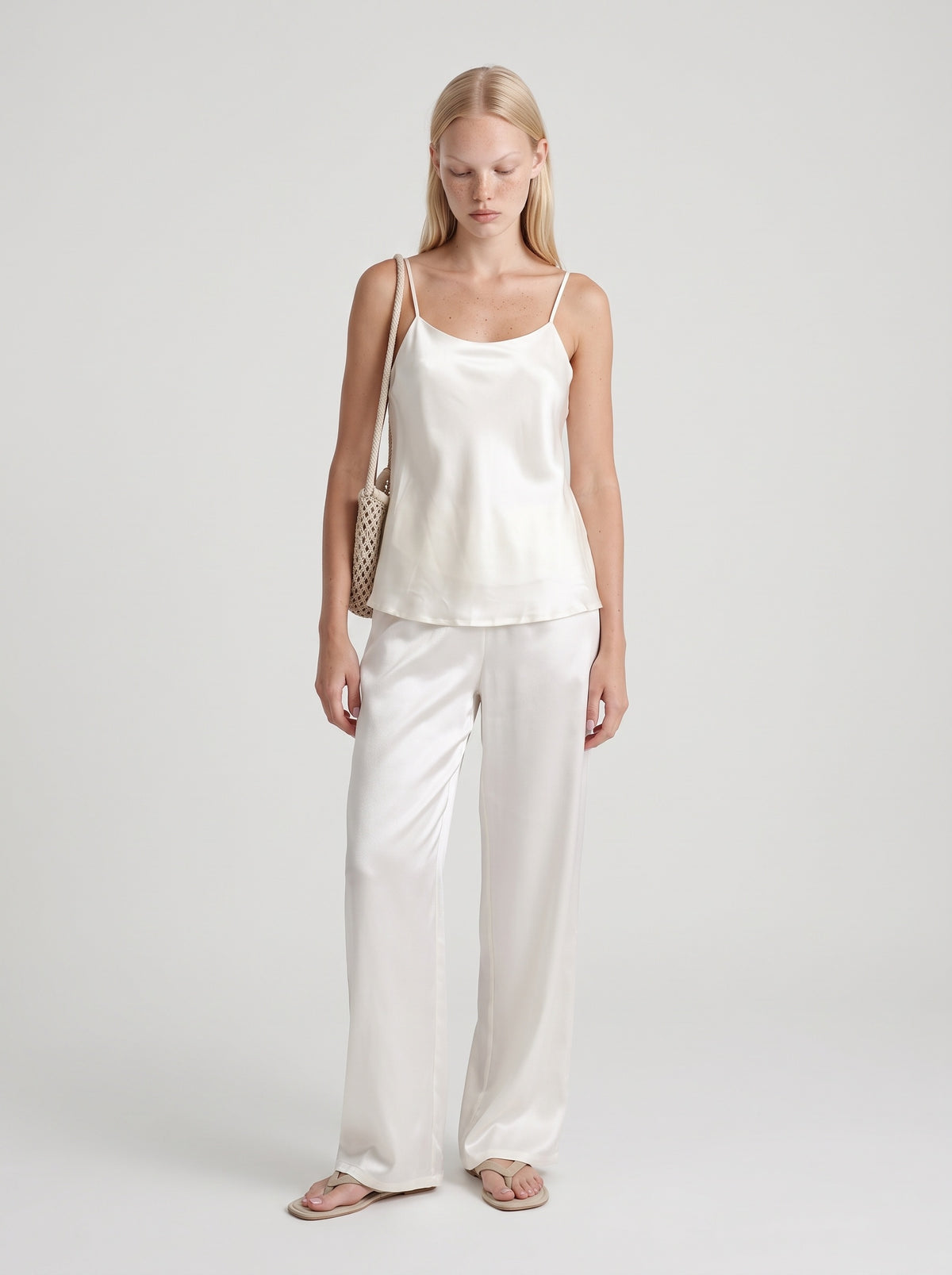 Satin full length pants