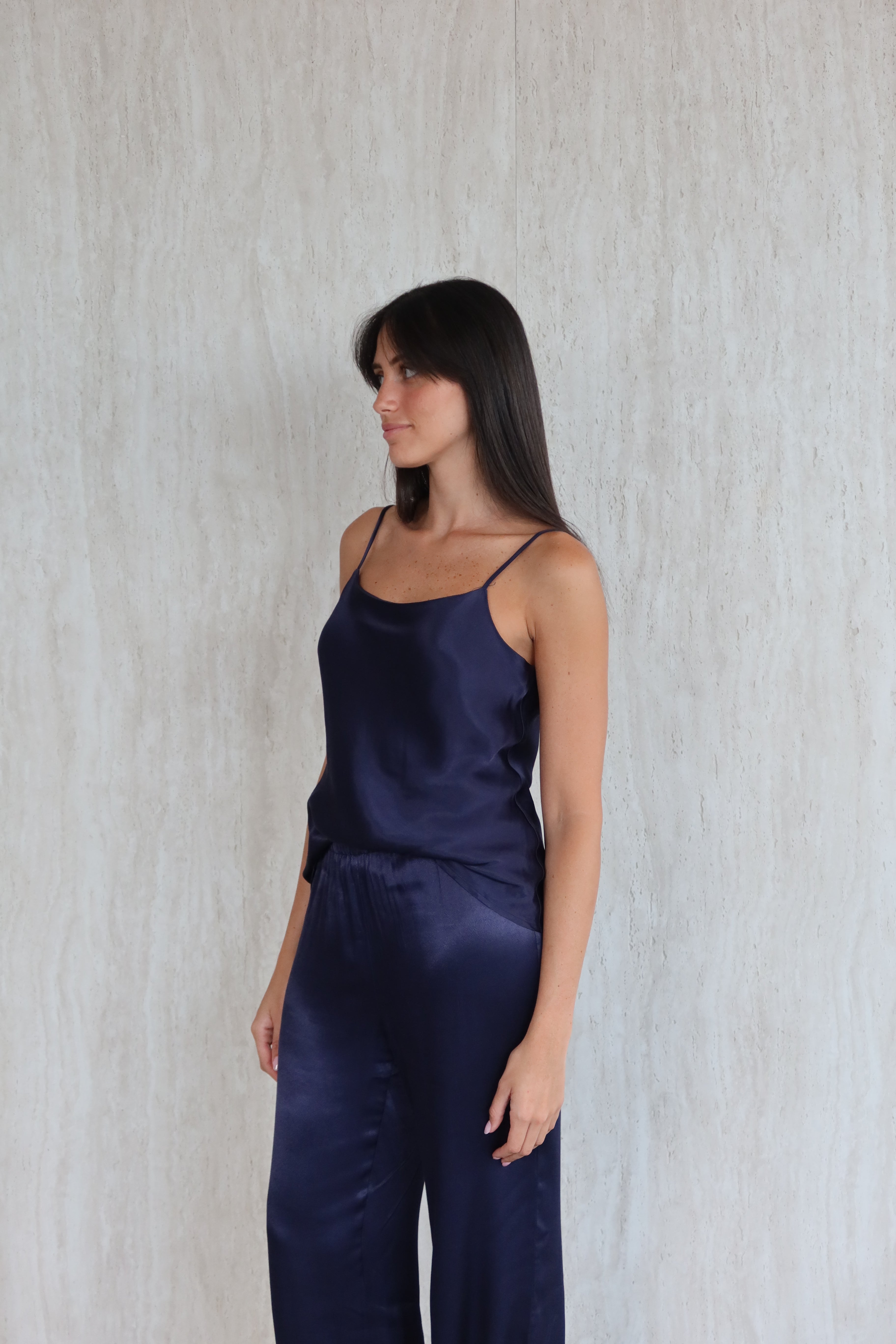 Satin slip camisole - navy