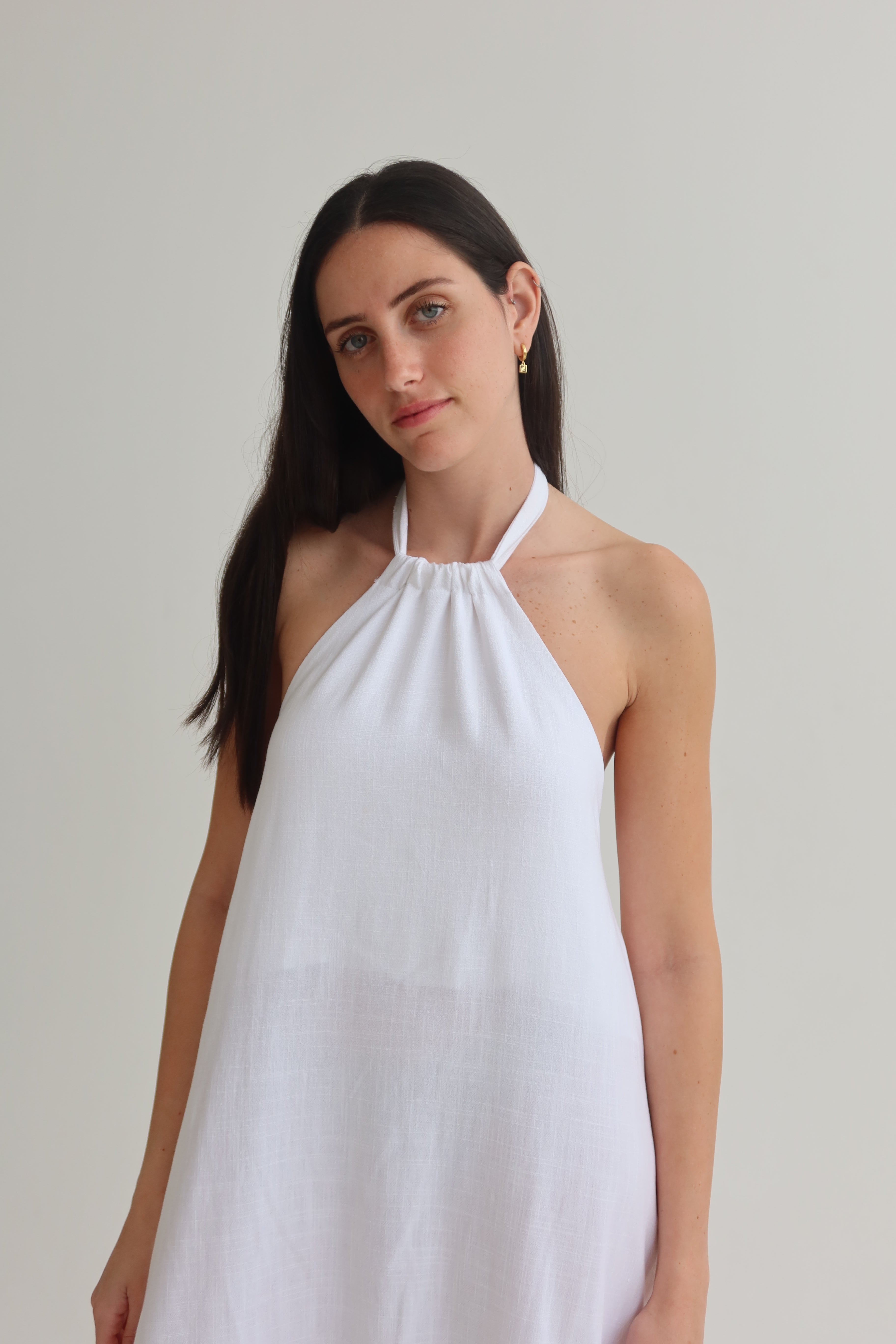 White collar maxi dress