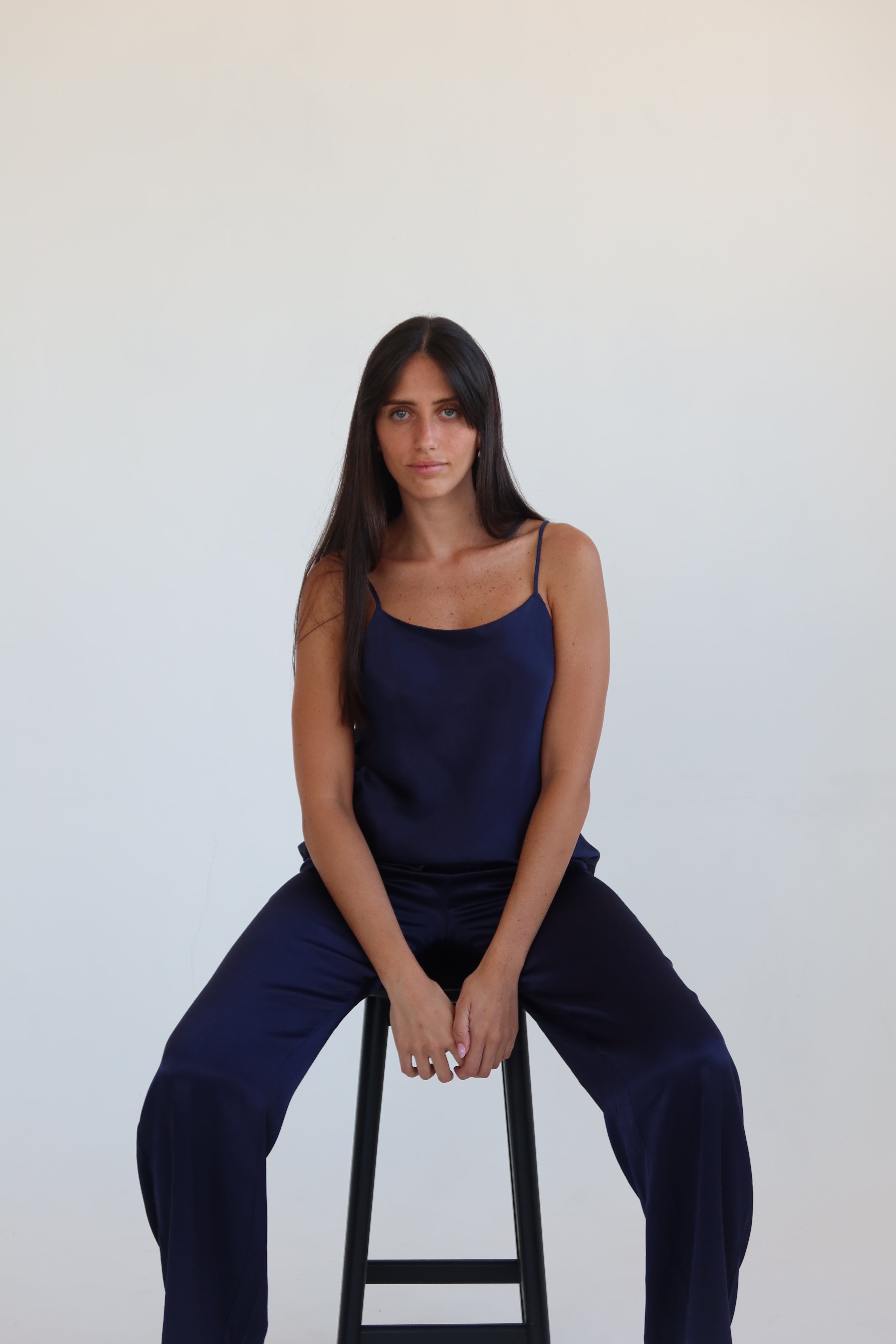 Satin slip camisole - navy