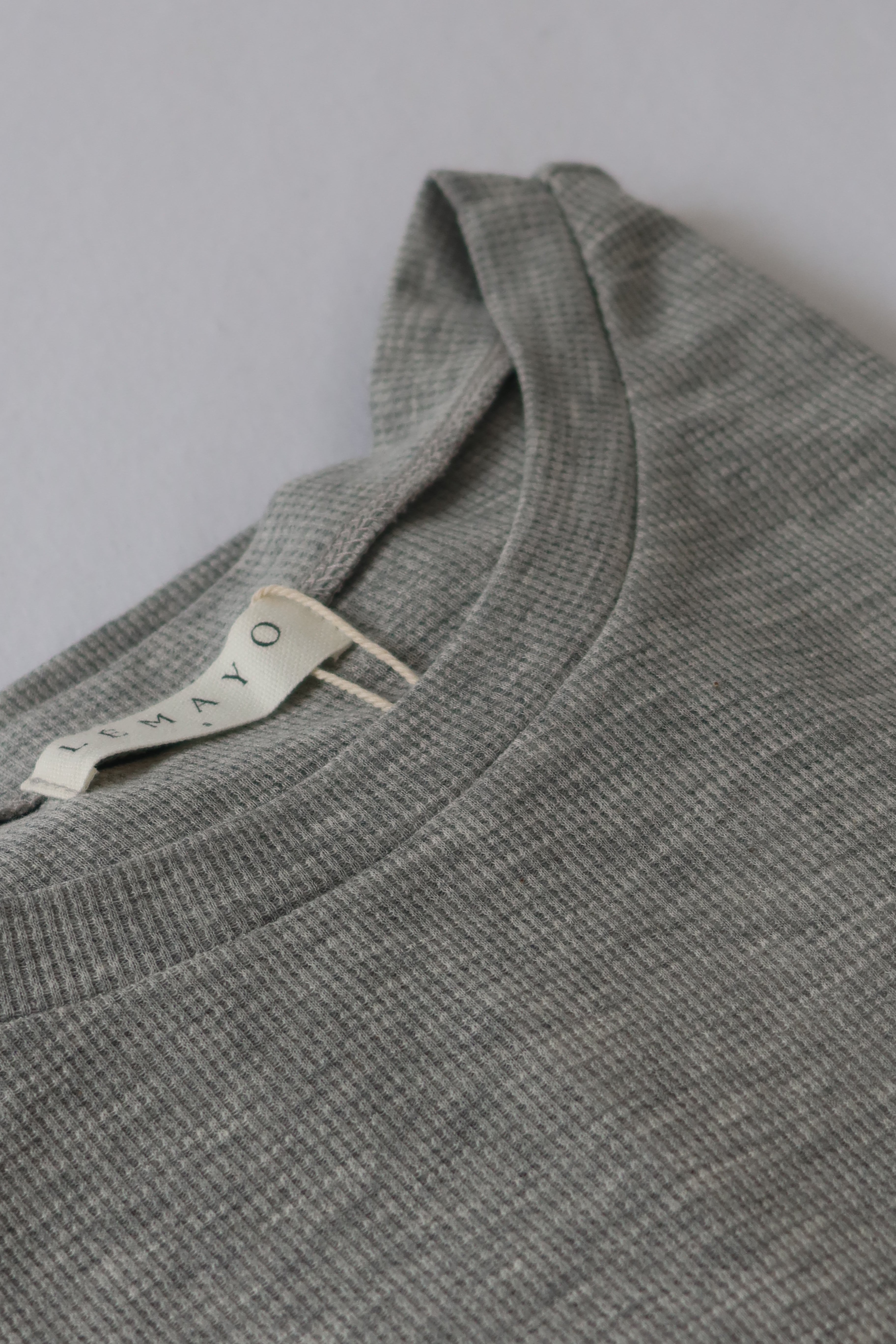Waffle long sleeve T-shirt - gray