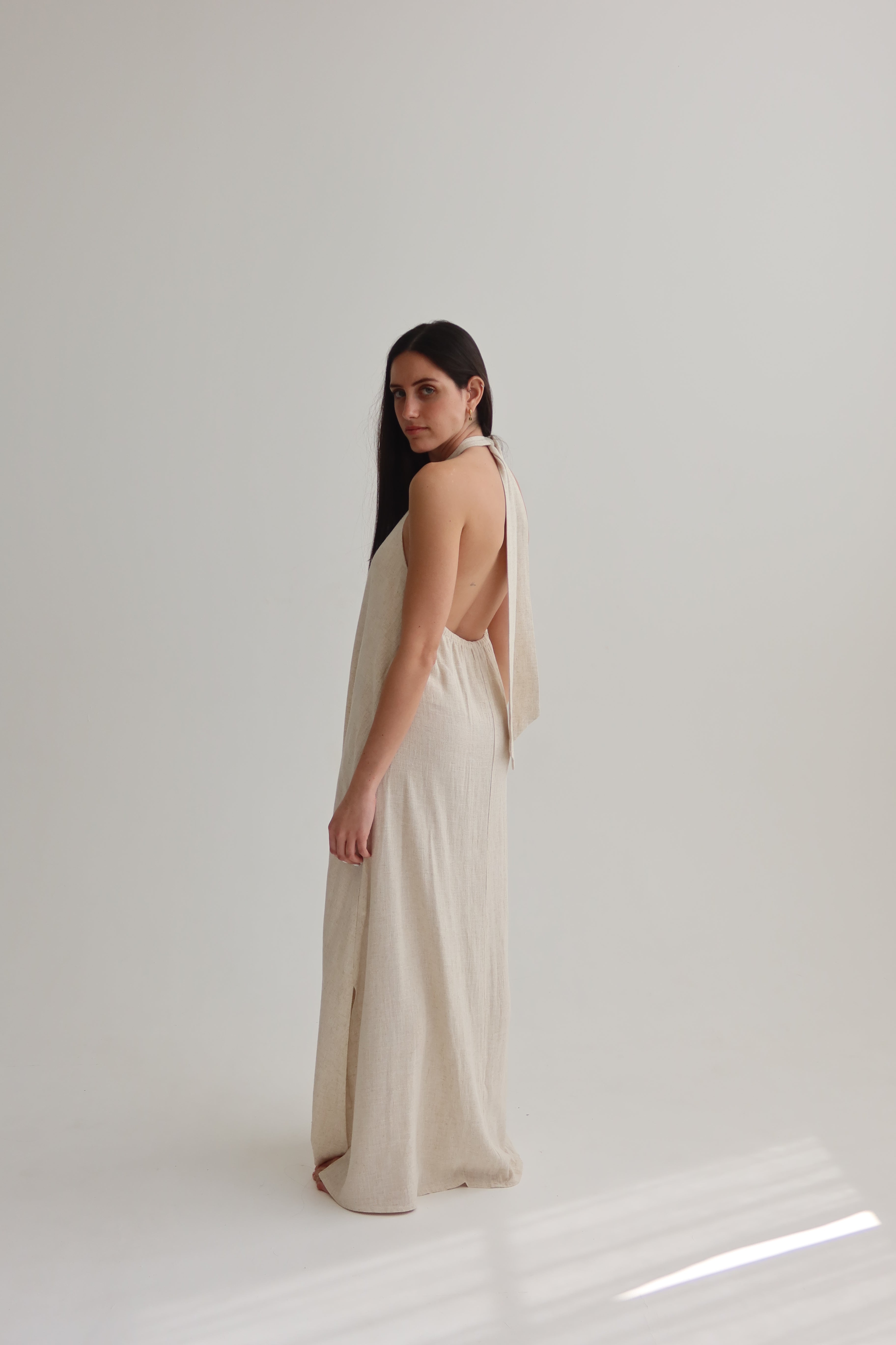 Stone collar maxi dress