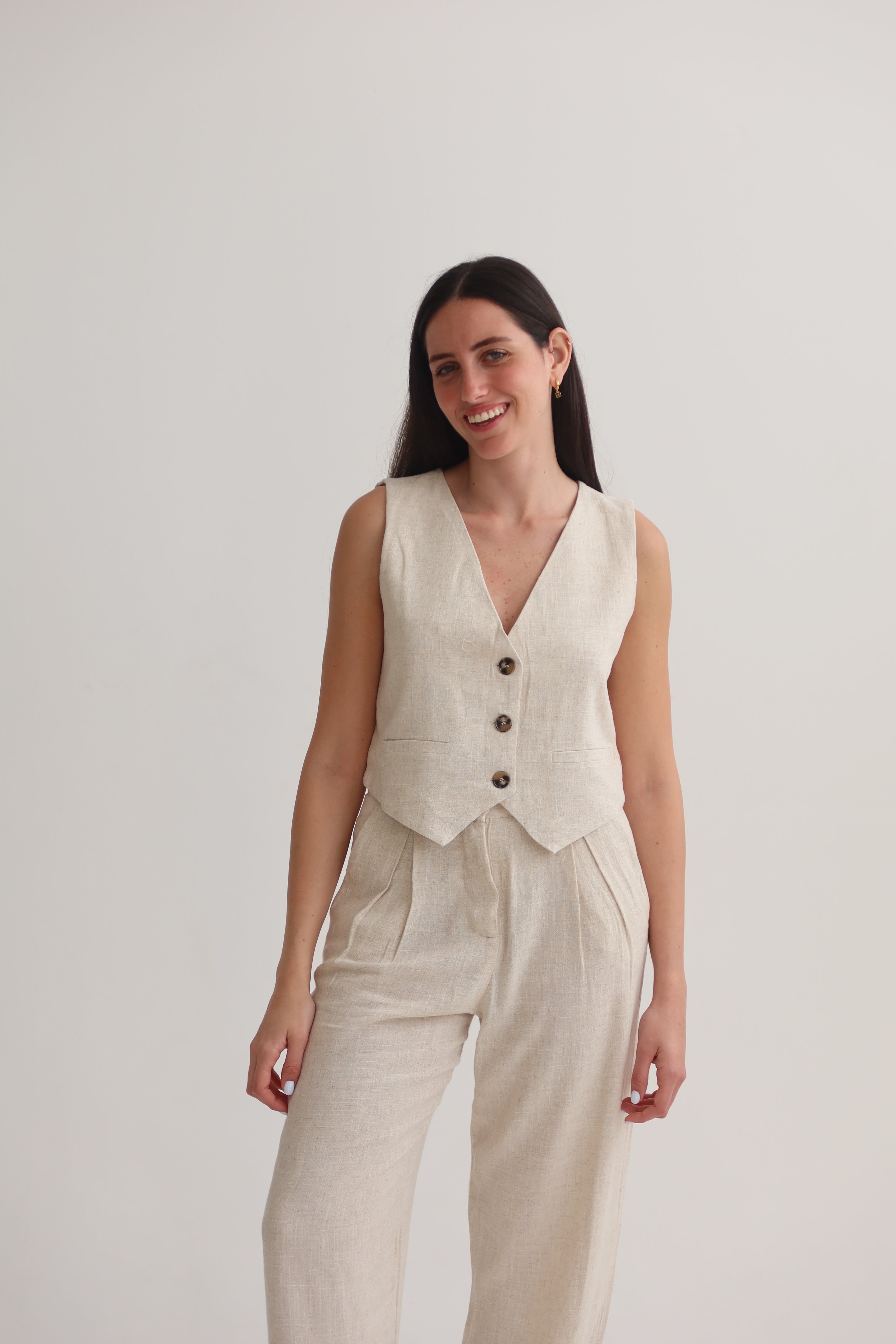 Stone tailored crop vest