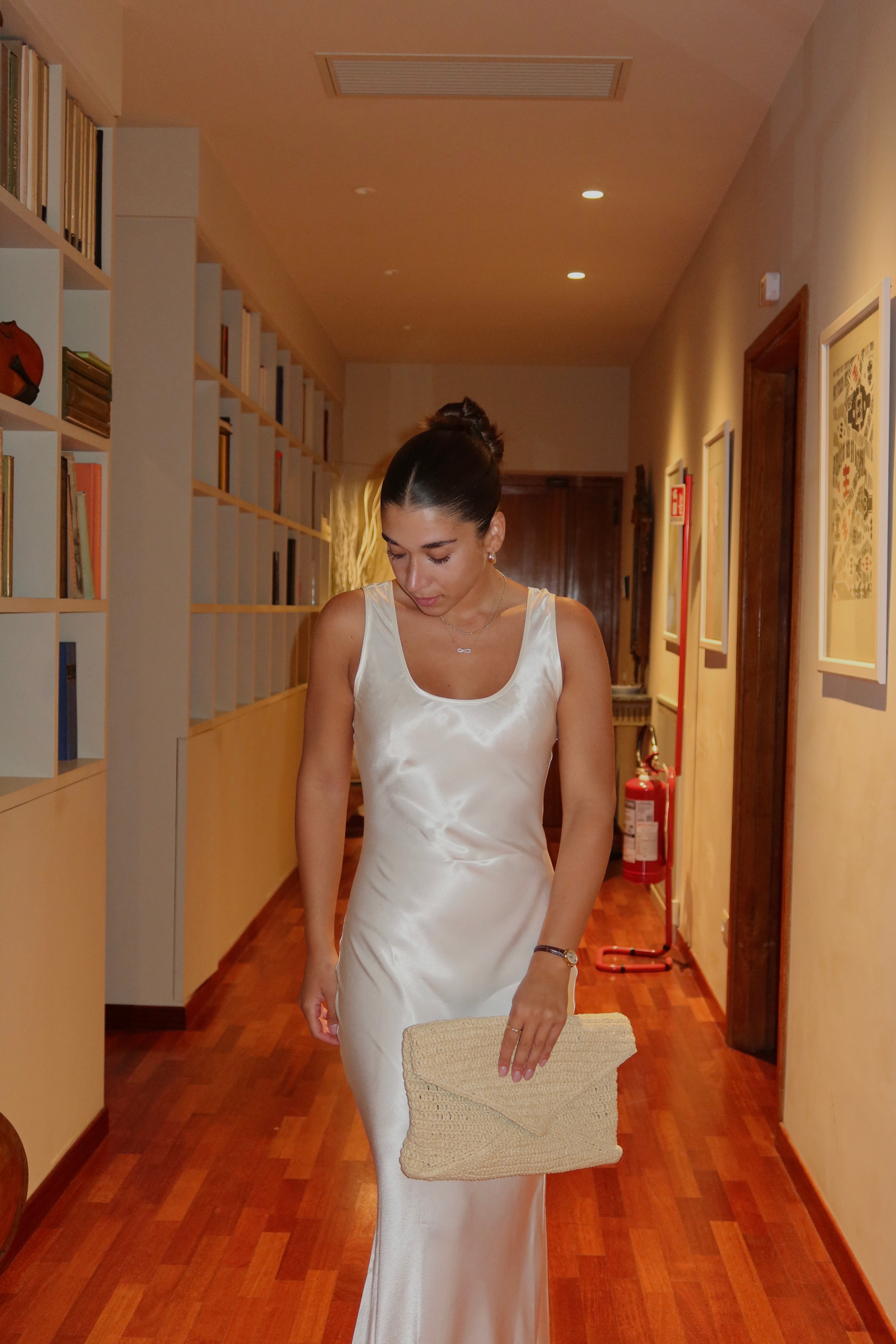 Satin Scoop Neck Maxi Dress