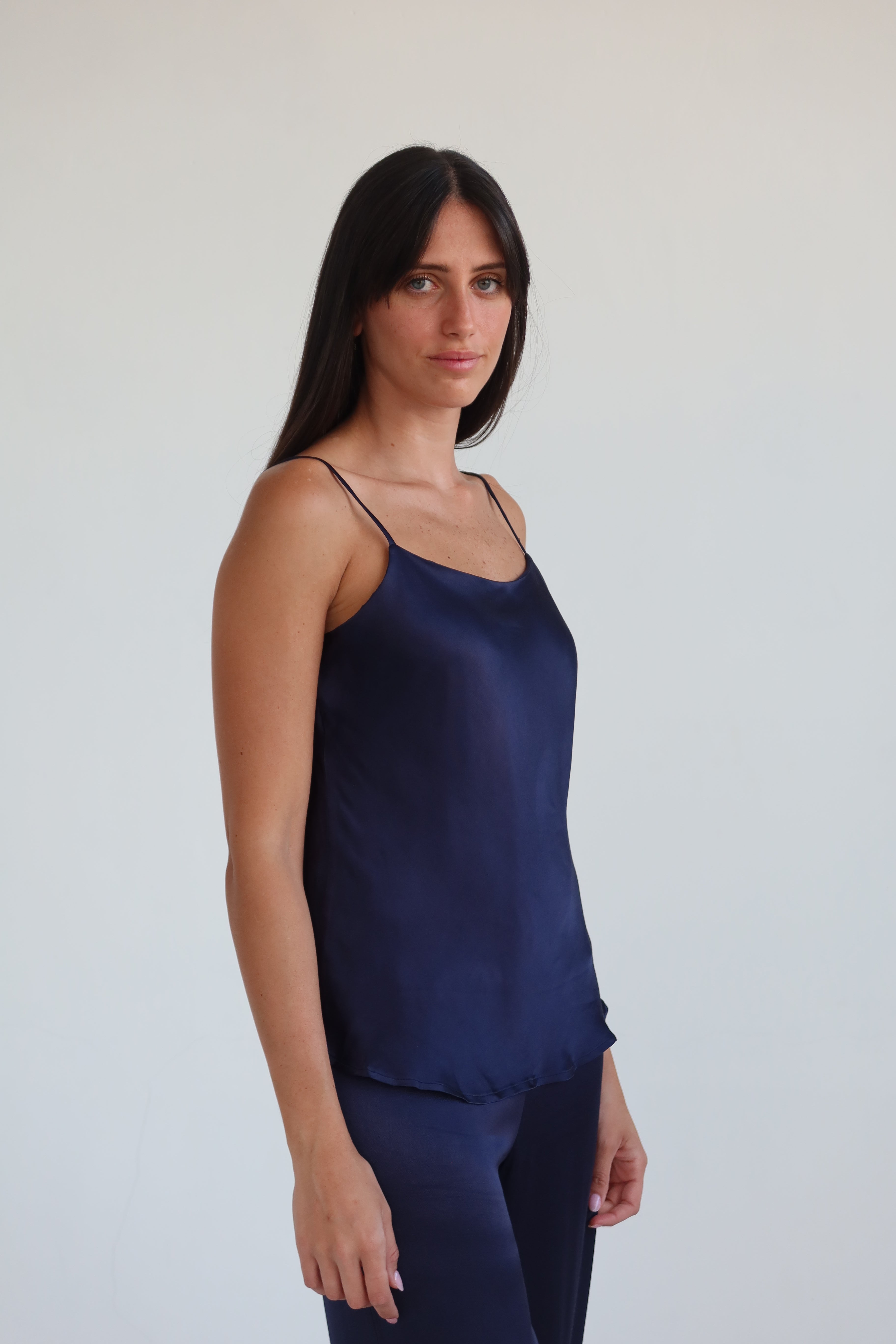 Satin slip camisole - navy