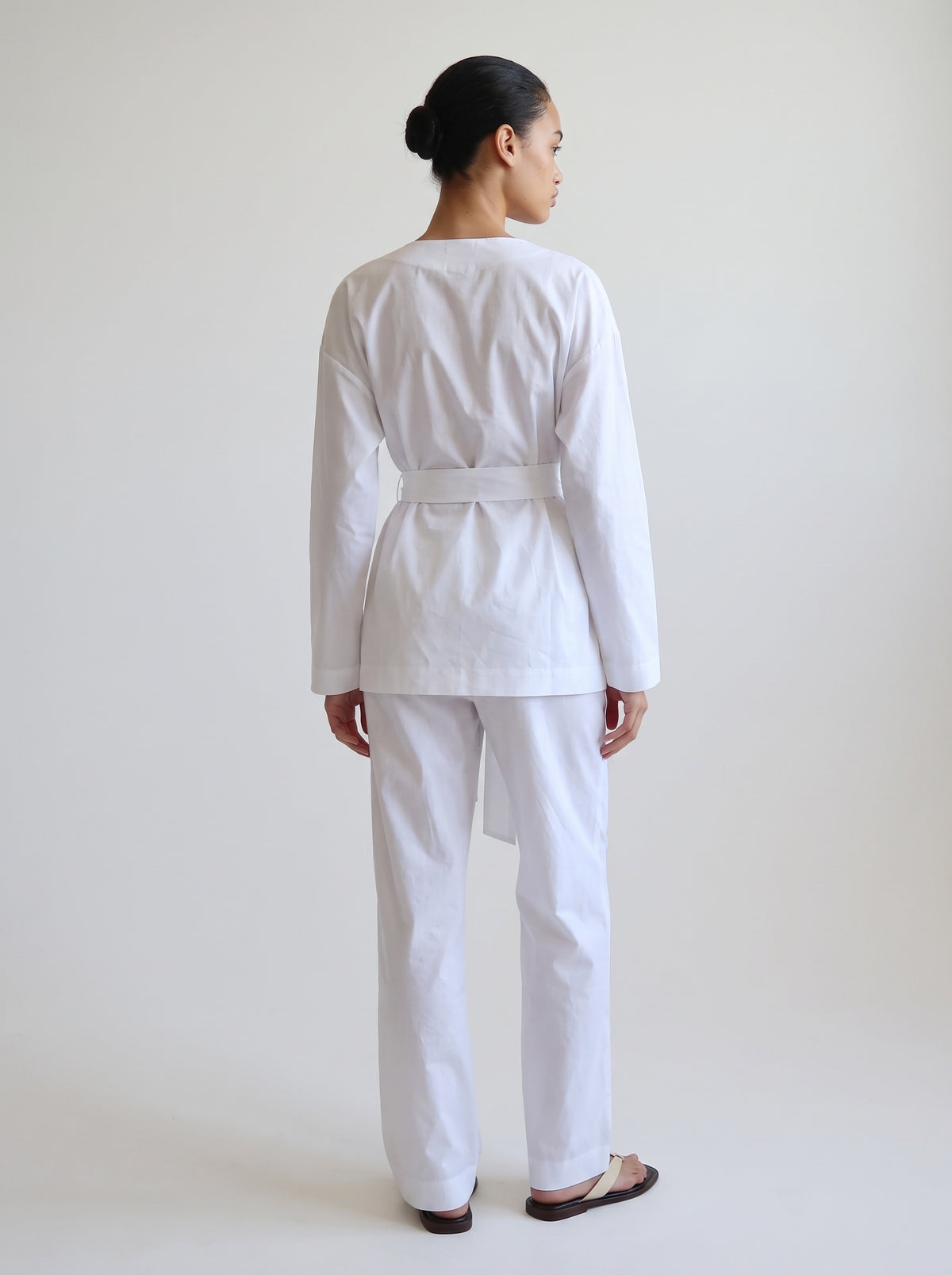 Linen blend kimono shirt
