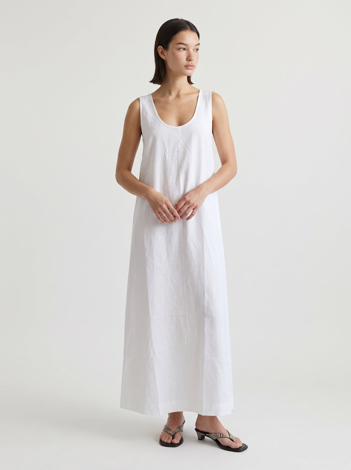 Linen Blend Relaxed Maxi Dress