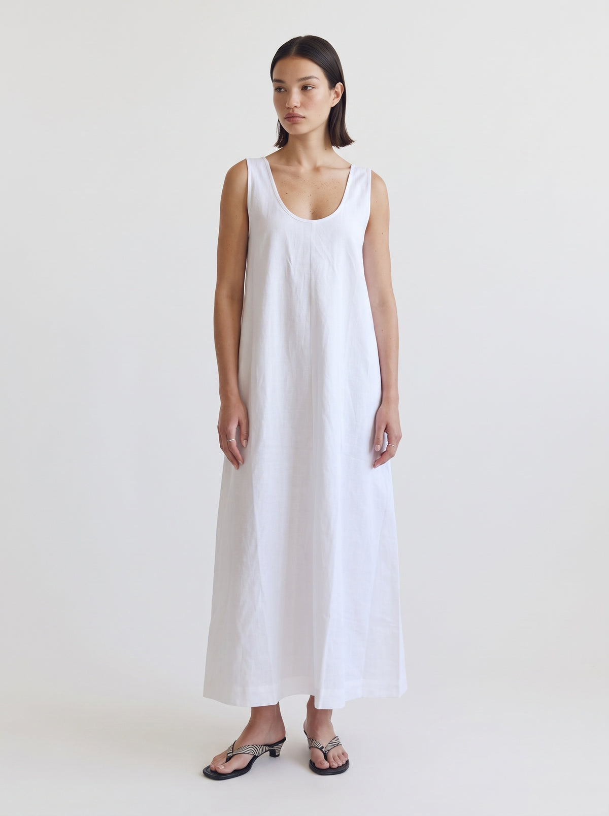 Linen Blend Relaxed Maxi Dress