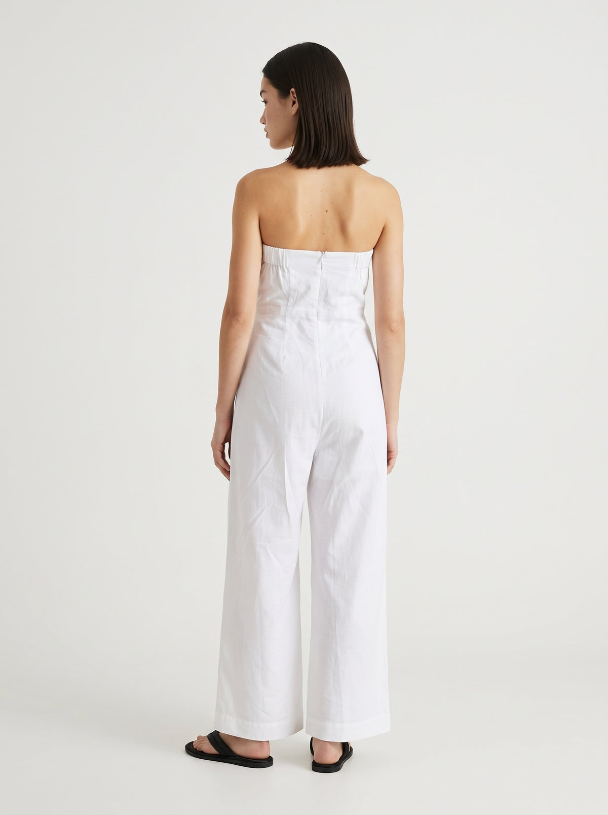 Linen blend Strapless jumpsuit
