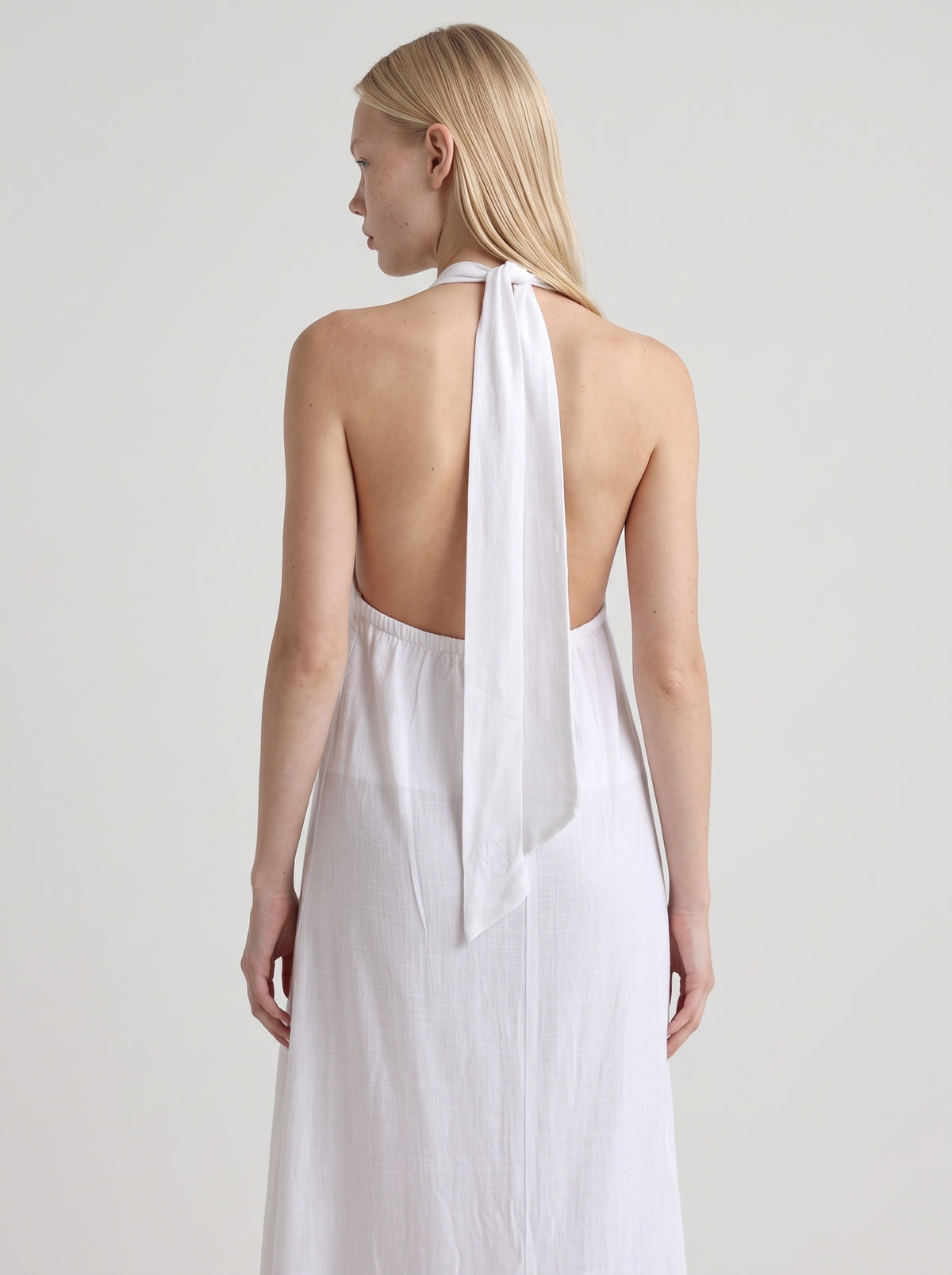 Collar open back maxi dress