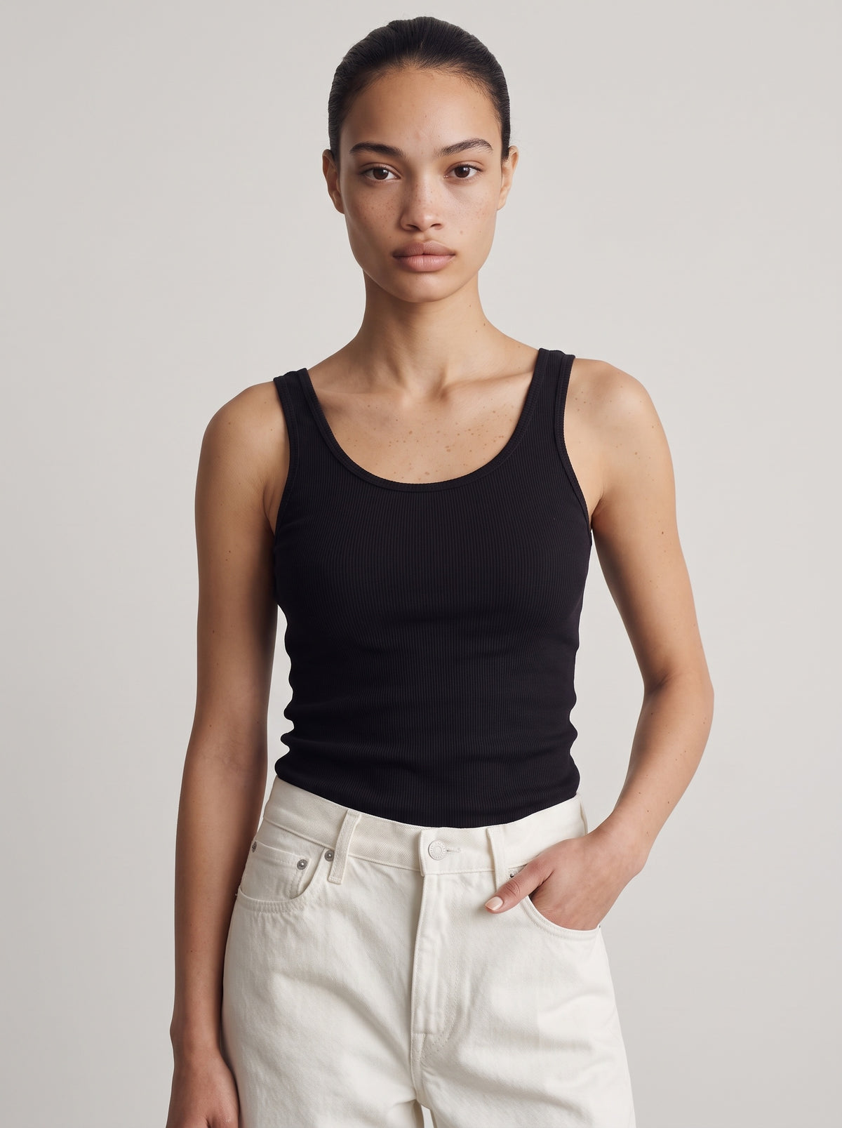Ribbed Scoop Neck Tank