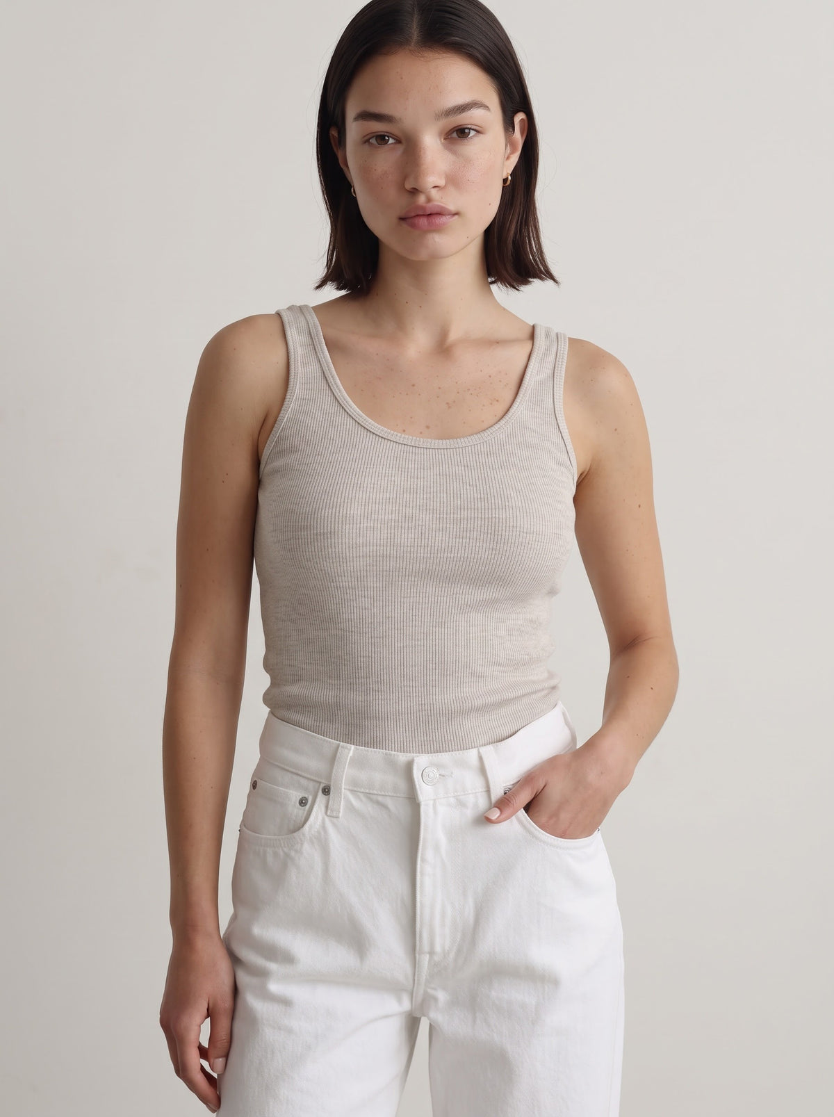 Ribbed Scoop Neck Tank