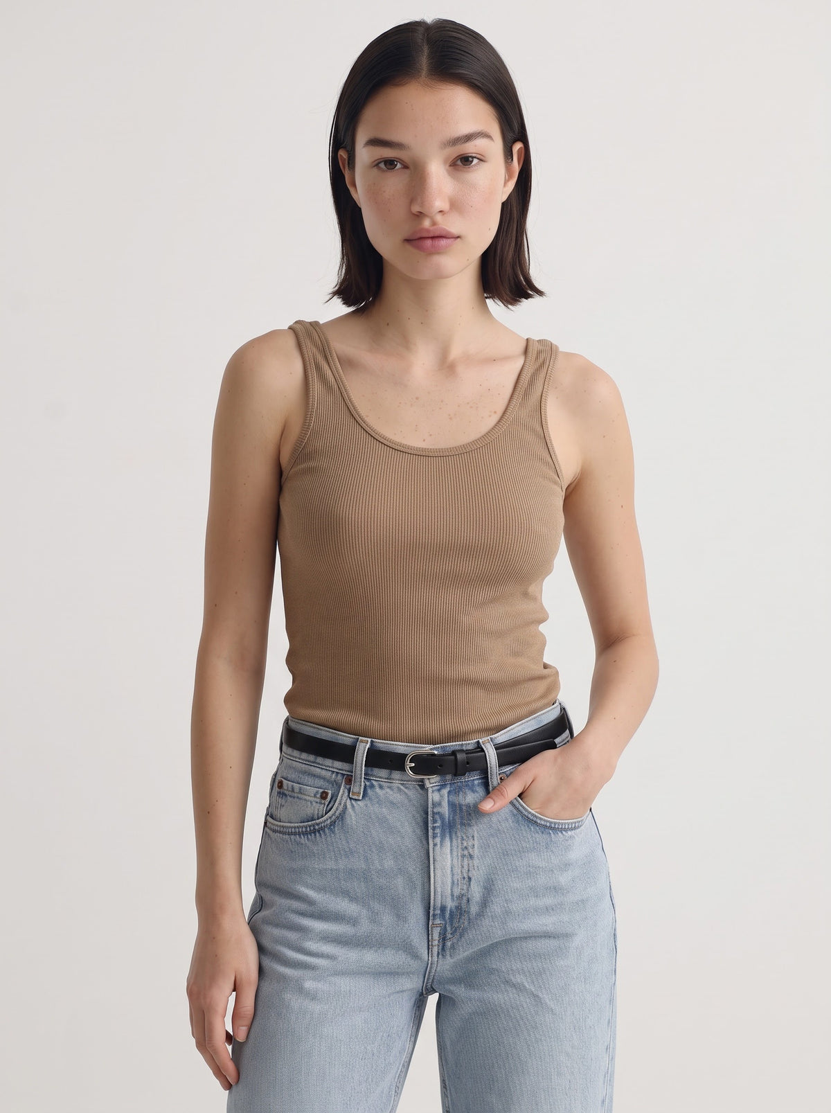 Ribbed Scoop Neck Tank