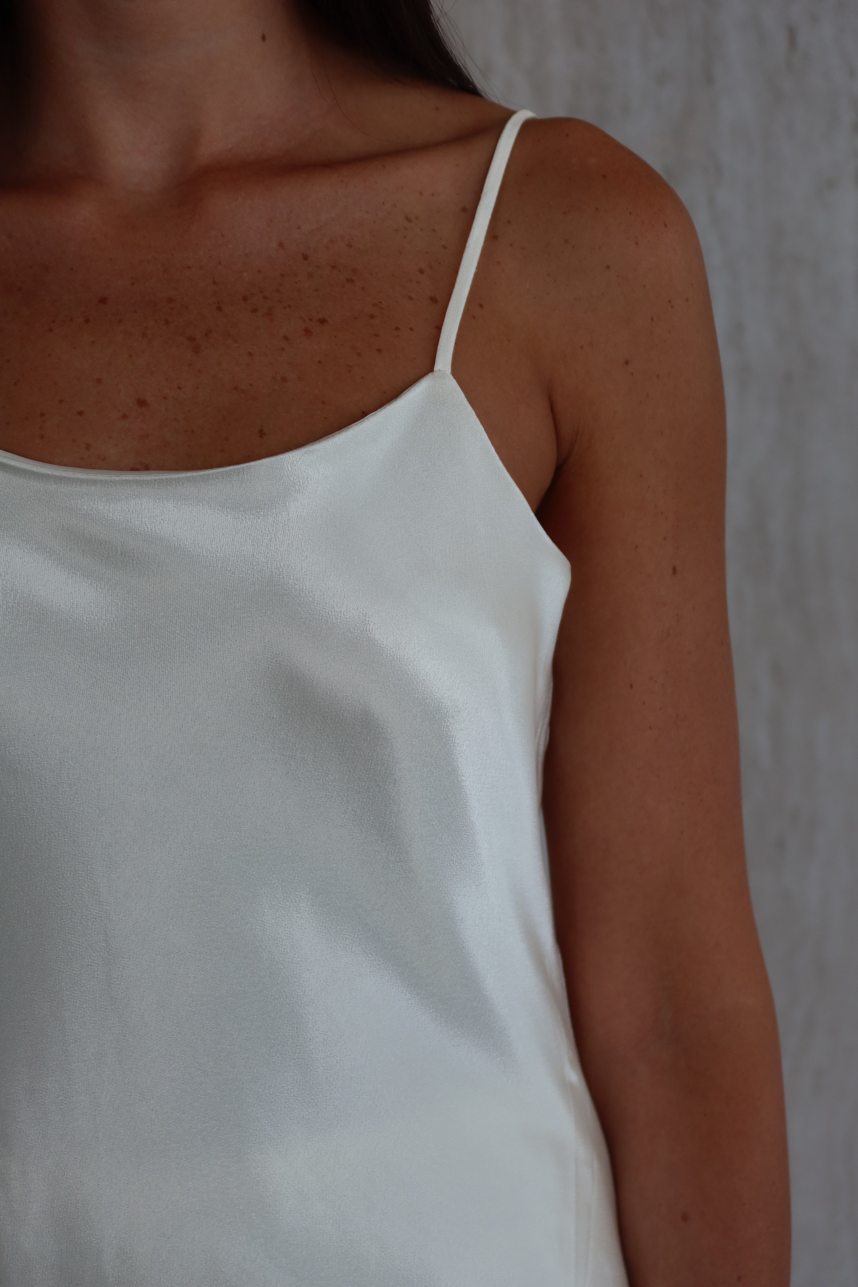 Satin slip camisole - pearl