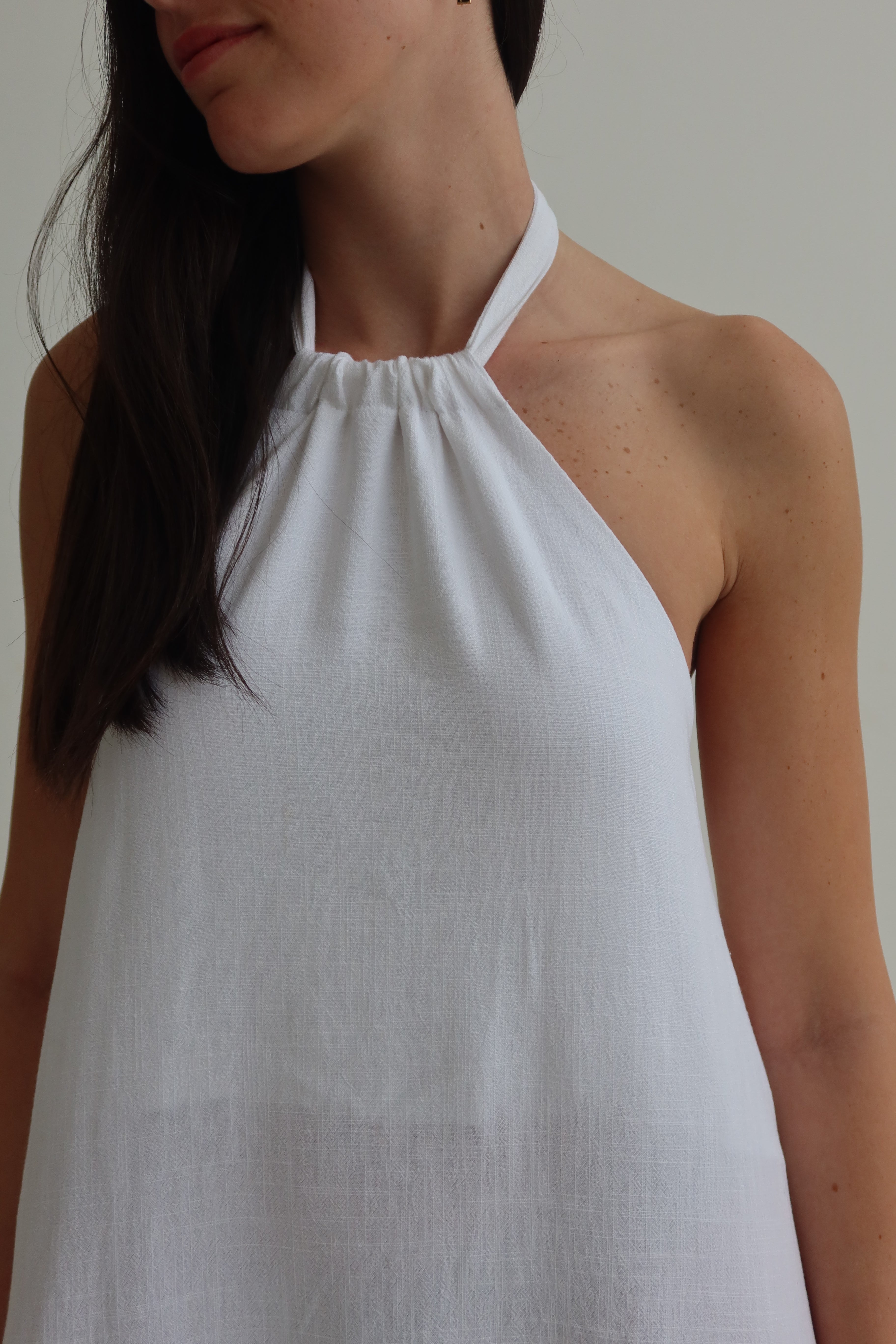 White collar maxi dress