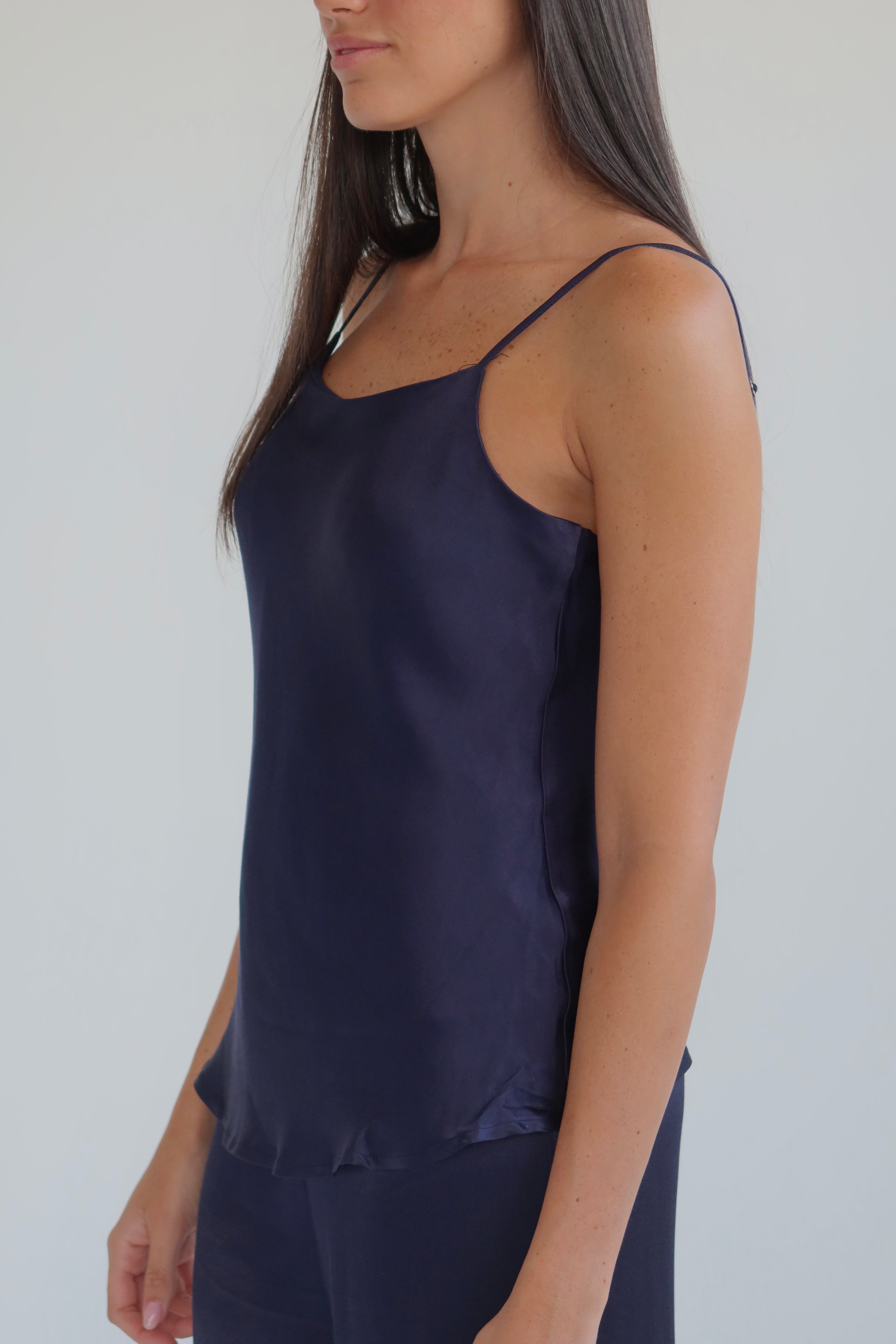 Satin slip camisole - navy
