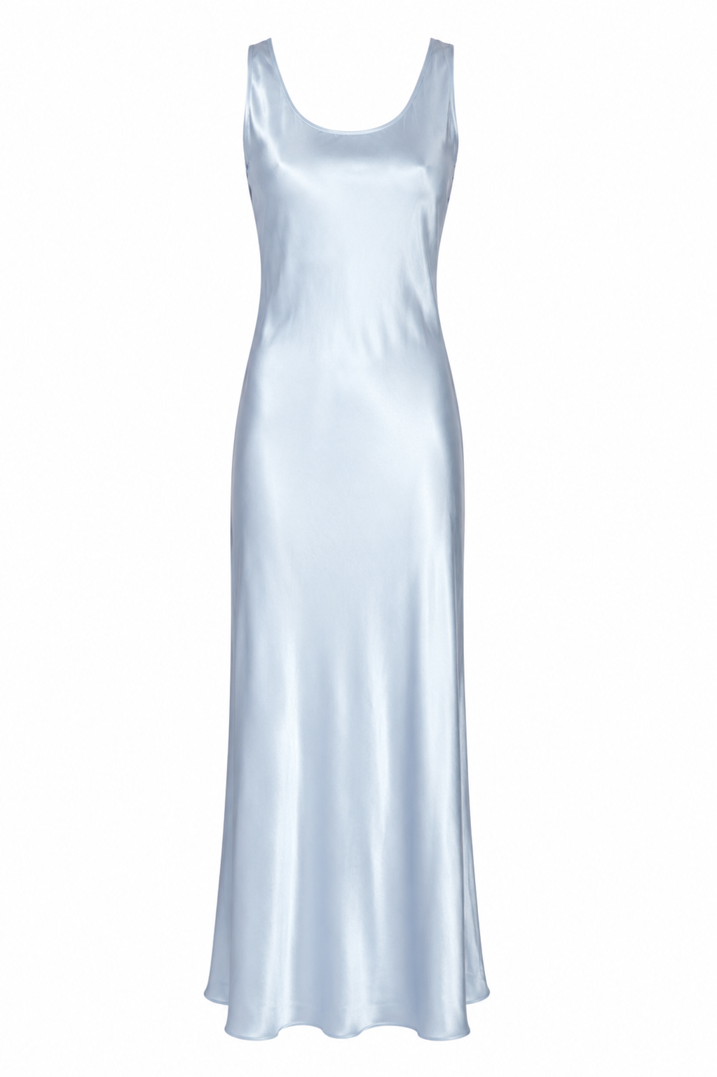 Satin Scoop Neck Maxi Dress